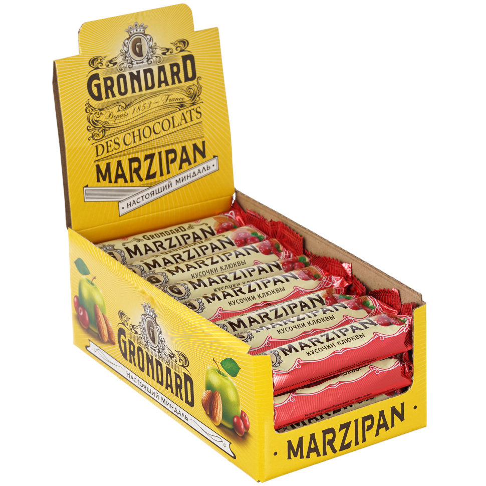  TM Grondard     (8415) Батончики глазированные Марципановые Клюква, (24шт по 50г)    в Миассе