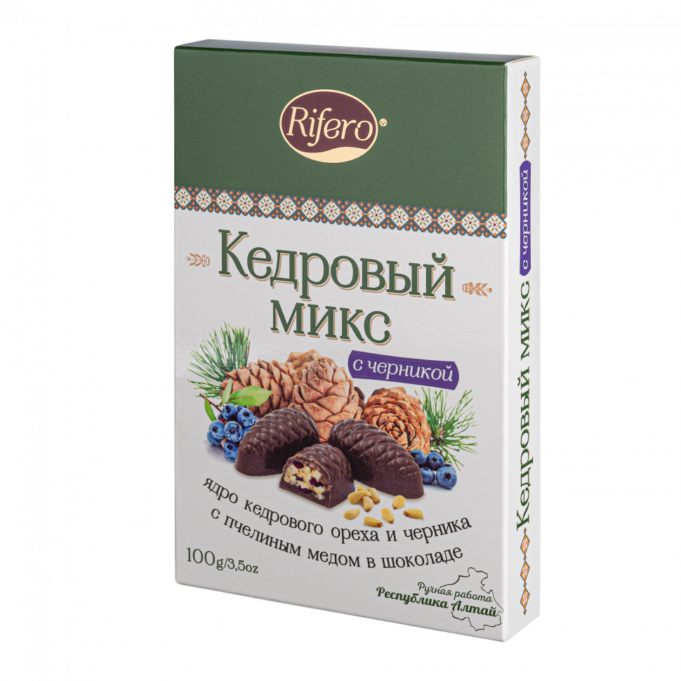  Риф и ко Конфеты "Кедровый микс ЧЕРНИКА" 100г       в Миассе