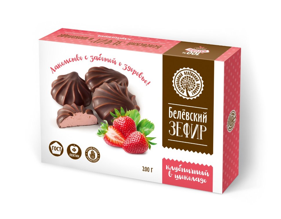   Зефир Белев 200г в шоколаде КЛУБНИЧНЫЙ      в Миассе
