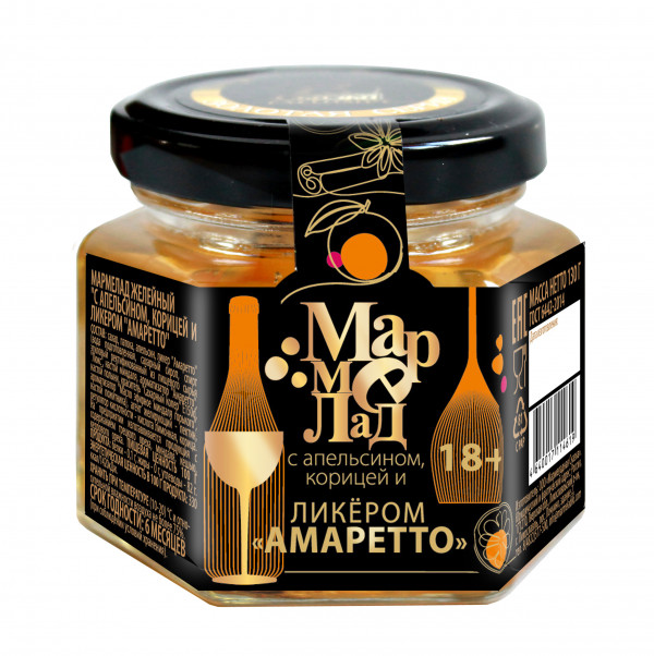 №2 Мармелад в банке "С апельсином, корицей и ликером "Амаретто" 130г (18+) в Миассе