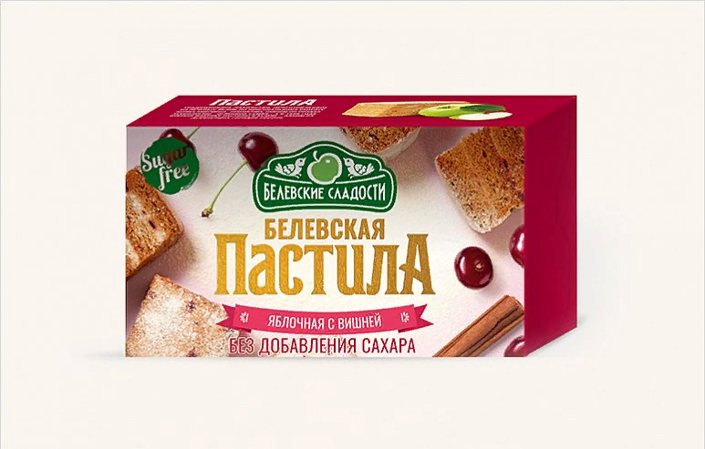  Пастила  200г диетическая С ВИШНЕЙ, НОВЫЙ ФОРМАТ (4 шт по 50гр)    в Миассе