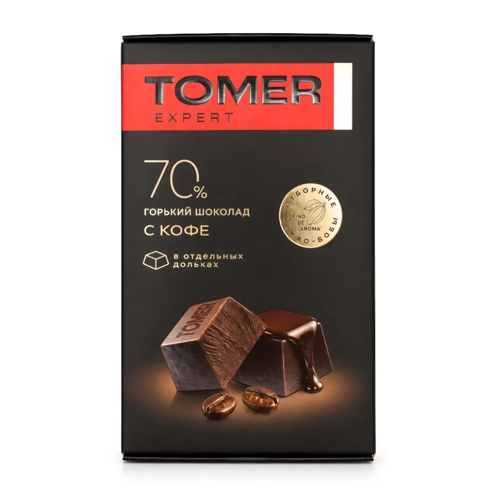  Фабрика Томер  Горький (70%) шоколад с КОФЕ, 90г  в Миассе