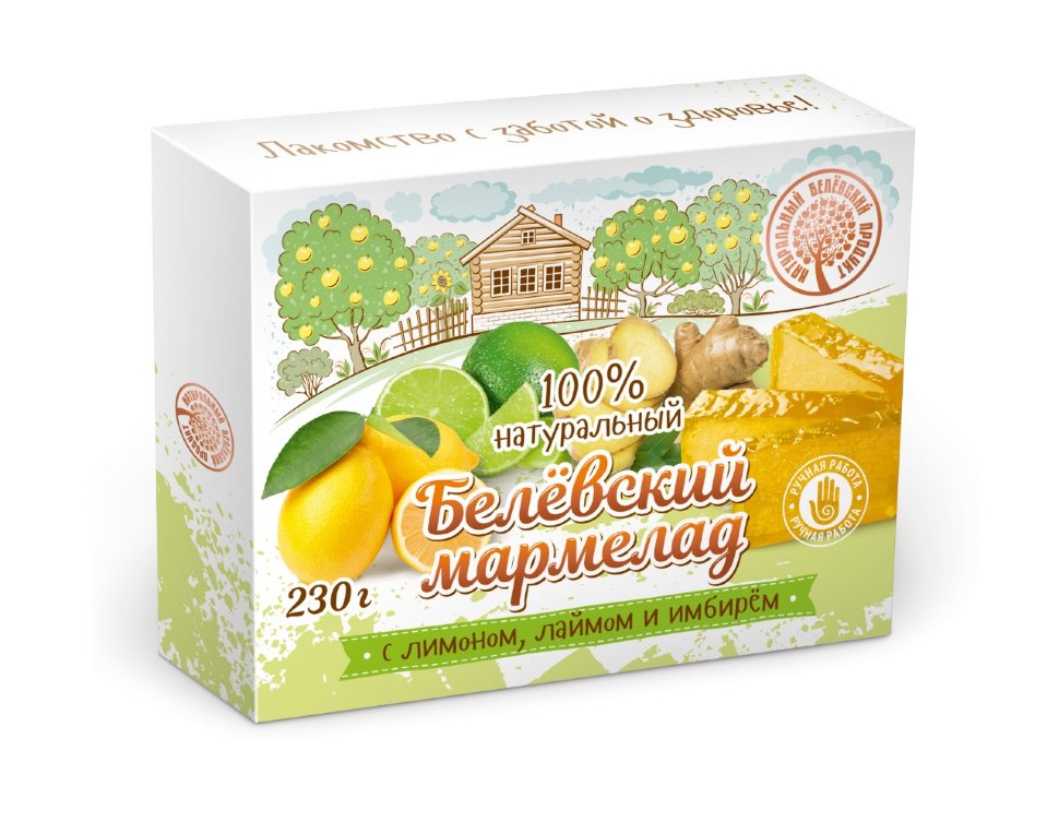  Мармелад белевский "Лимон-лайм-имбирь" 230г  в Миассе