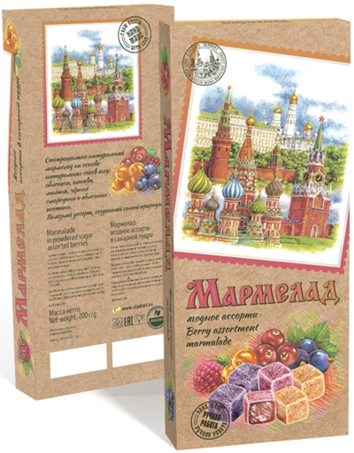  Сладарт Мармелад Ассорти ягодное в сахарной пудре, 200г    в Миассе